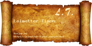 Leimetter Timon névjegykártya